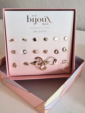 Bijoux Bar Delicates Earring Set Delicates Geometric Earring Set Pink & Gold